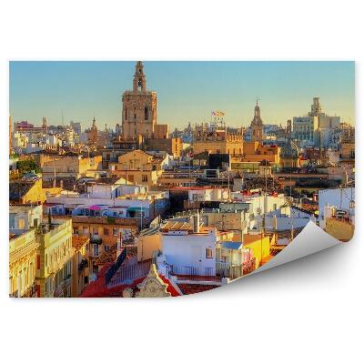 Fototapet Vedere Aeriană A Cerului Orașului Vechi Din Valencia