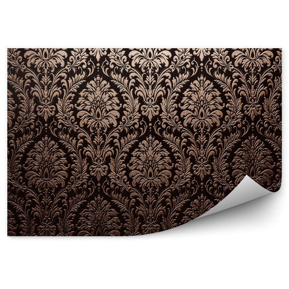 Fototapet Ornament Auriu Decorativ Fundal Întunecat Fără Sudură