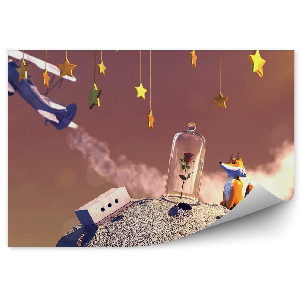 Fototapet perete Vulpe trandafir planetă stele plane