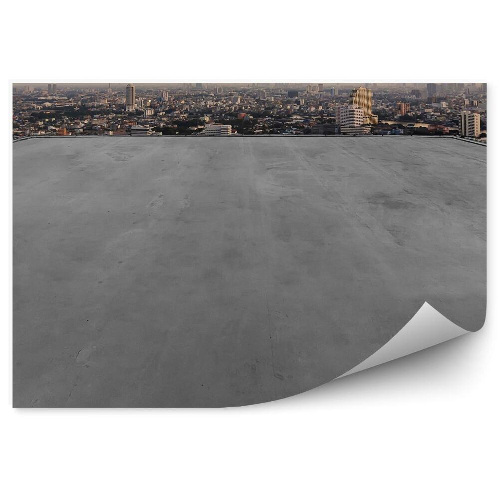 Fototapet vintage Vedere A Terasei Zgârie-Norii Orașului De Pe Clădire