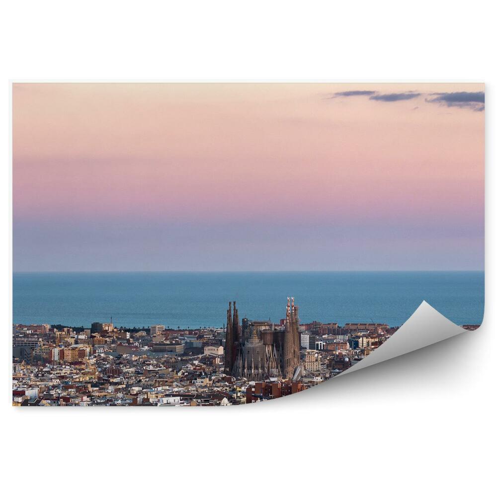 Fototapet pentru perete Sagra Familia Orizontul Orașului Apus De Soare Barcelona