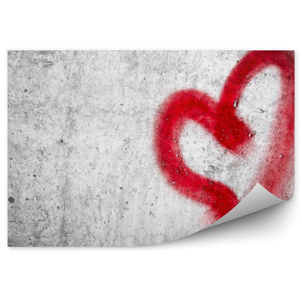 Fototapet vintage Perete perete graffiti inimă roșie