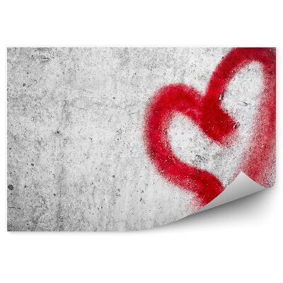 Fototapet vintage Perete perete graffiti inimă roșie