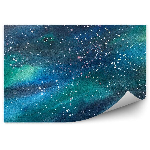Fototapet vintage Imagine Albastru Verde Galaxie Stele