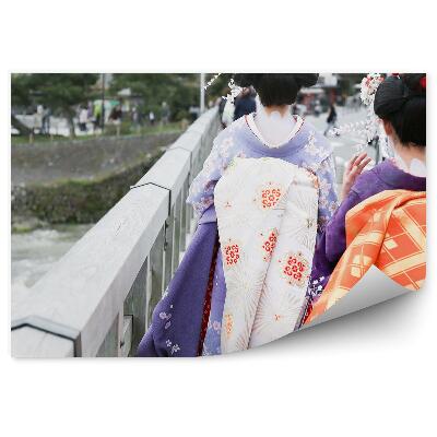 Fototapet Kimono Geisha, plimbare în orașul Japoniei