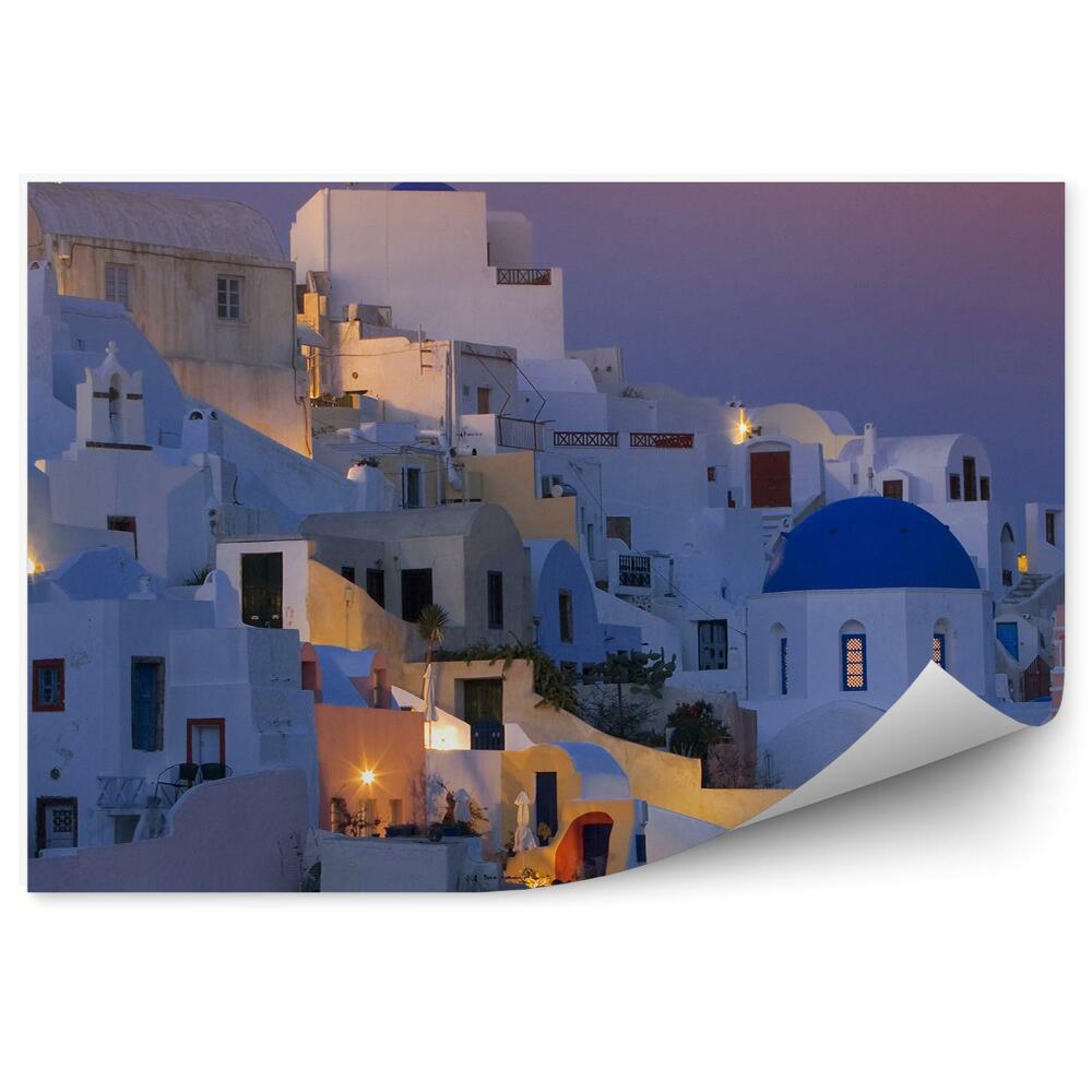 Fototapet perete Vedere Aeriană Santorini Clădiri Grecia Noapte