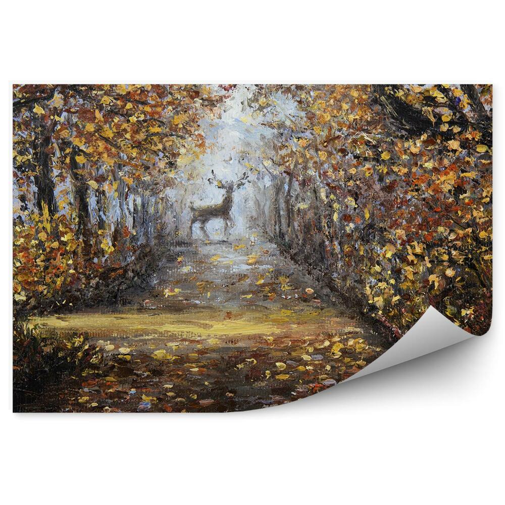 Decor fototapet Cerb Acuarelă În Parcul De Toamnă