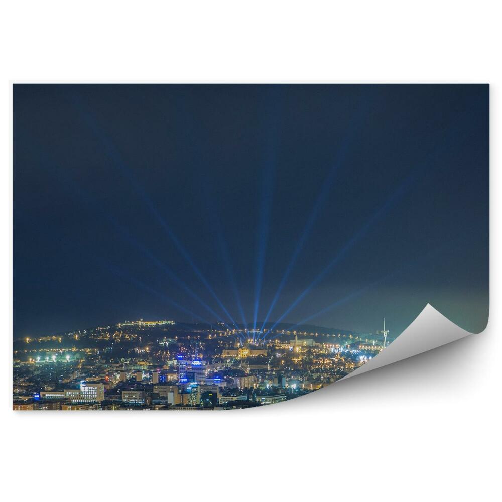 Fototapet perete Panorama Orașului Barcelona Noaptea