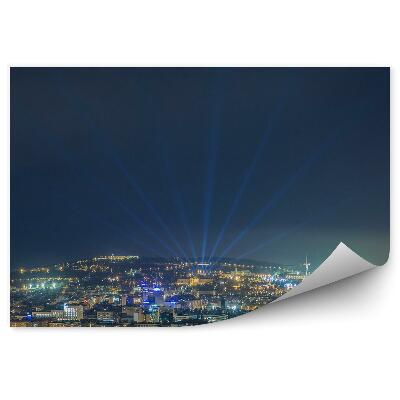 Fototapet perete Panorama Orașului Barcelona Noaptea