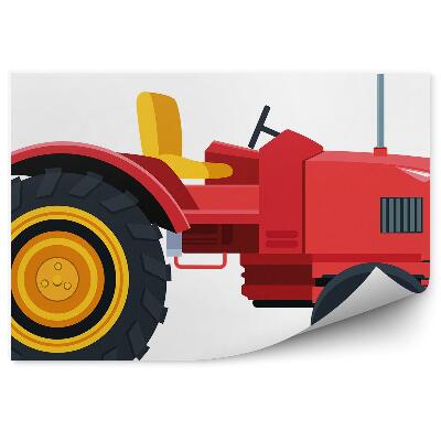 Decor fototapet Tractor roșu scăzut pe fundal alb
