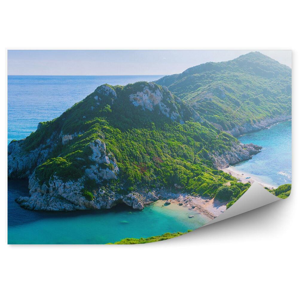 Decor fototapet Peisaj Panoramic Munți Stânci Plante Verzi Cer Nori