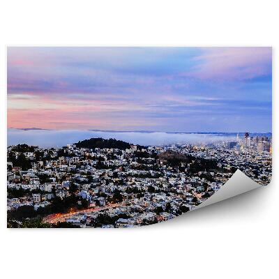 Fototapet vintage Vedere Aeriană Clădiri Nori Cer Nori Copaci Drum