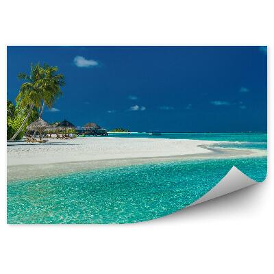 Decor fototapet Palmieri Șezlonguri Plajă Turism De Vară