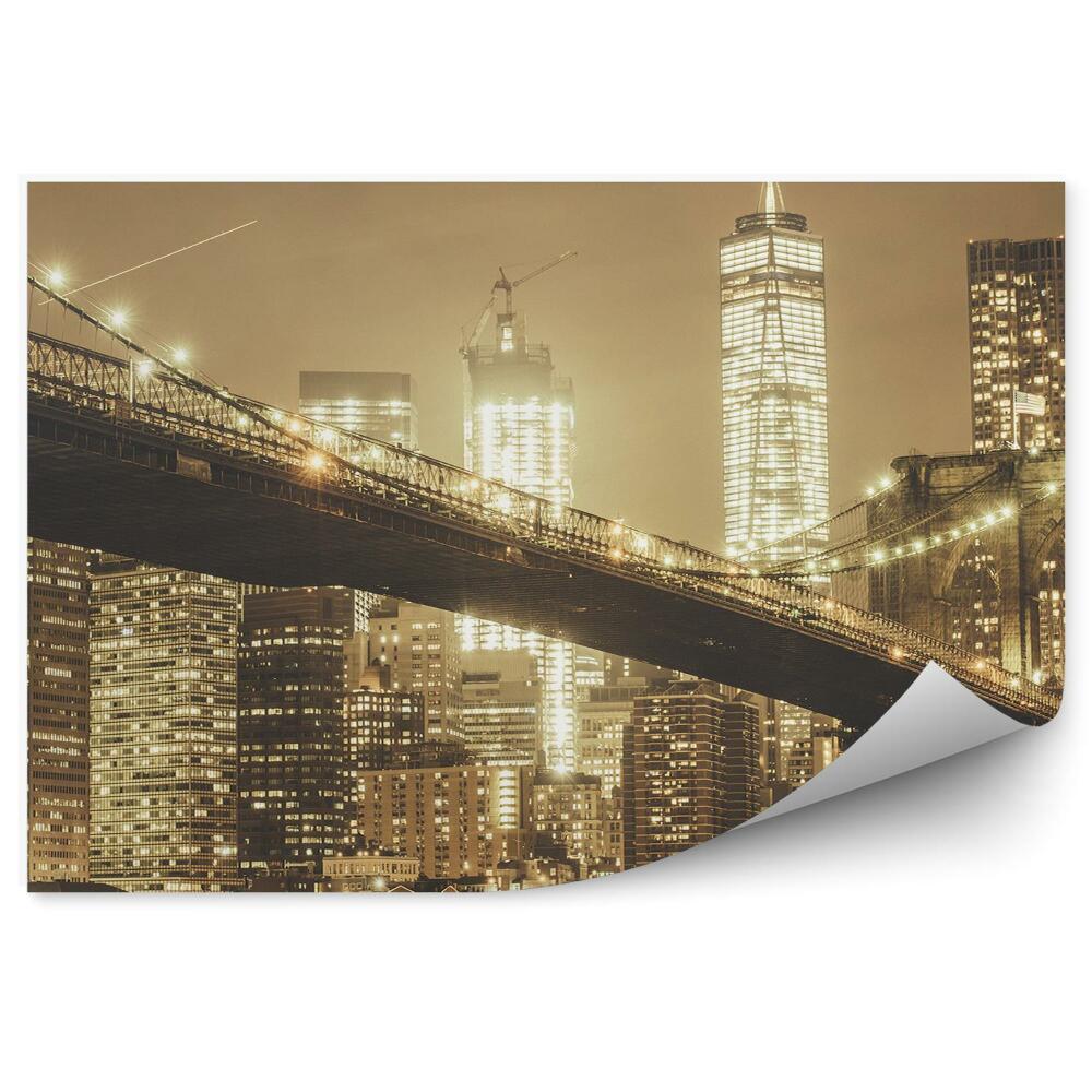 Fototapet perete Arhitectură America oraș oraș lumini strălucire sepia