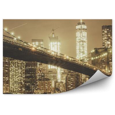 Fototapet perete Arhitectură America oraș oraș lumini strălucire sepia