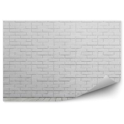 Fototapet pentru perete Perete Alb De Cărămidă Și Podea Din Lemn