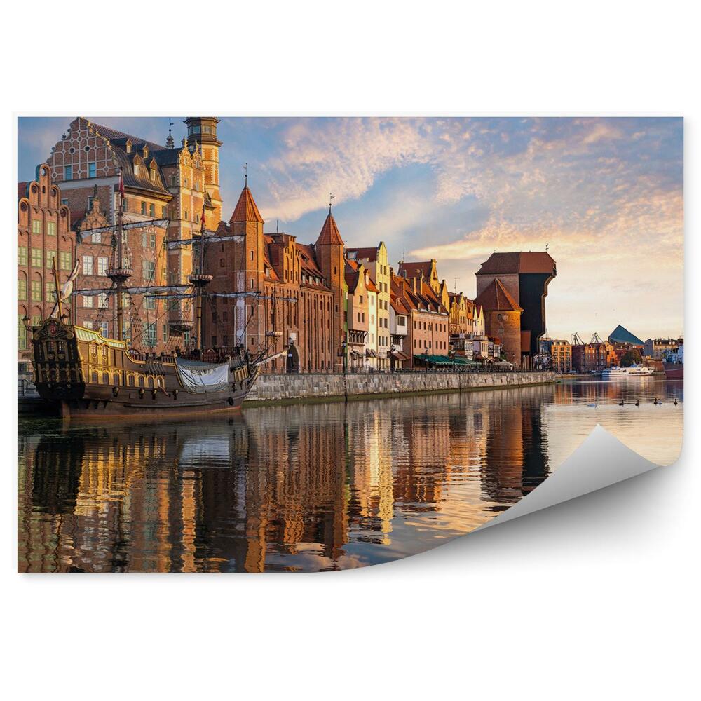 Decor fototapet Portul Gdansk Clădiri Nave Mare Baltică Cer Nor