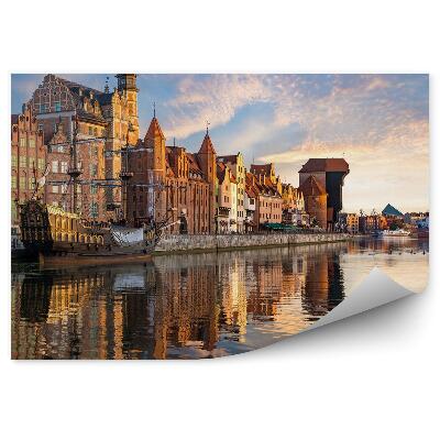 Decor fototapet Portul Gdansk Clădiri Nave Mare Baltică Cer Nor