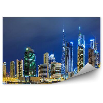 Fototapet perete Zgârie-Nori Ocean Mare Clădiri Lumini De Noapte