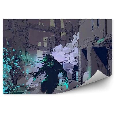 Fototapet Scăpând Din Clădirea Științifico-Fantastică