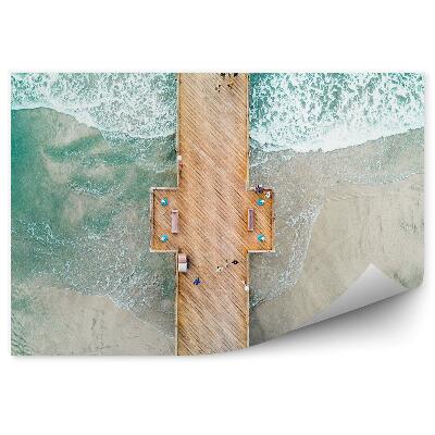 Decor fototapet Vedere Aeriană Bănci Oameni Plajă Apă Ocean Mare