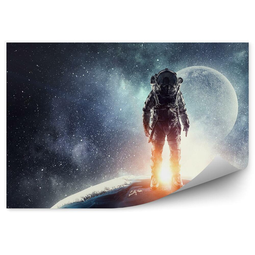 Decor fototapet Planetă Pământ Astronaut Spațiul Cosmic Luna Cer Stele