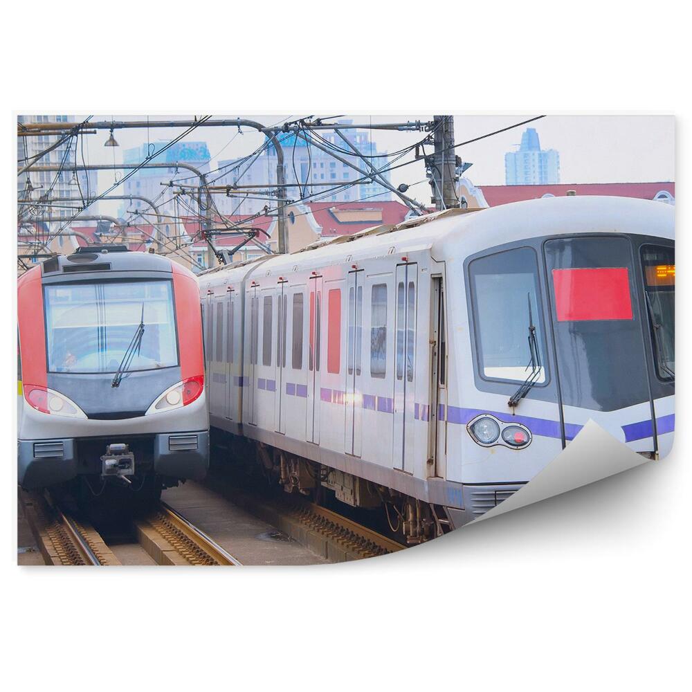 Fototapet vintage China trenuri oraș de transport