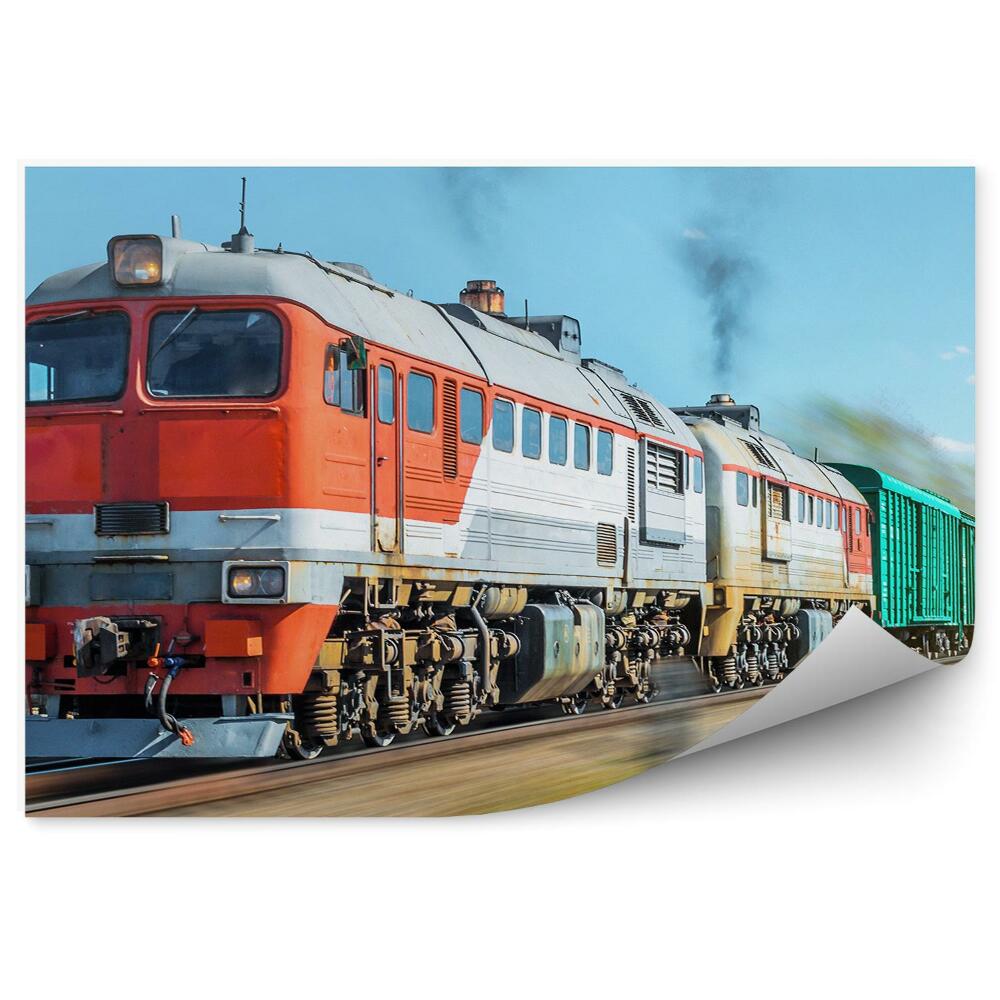 Decor fototapet Tren de marfă care mișcă calea ferată