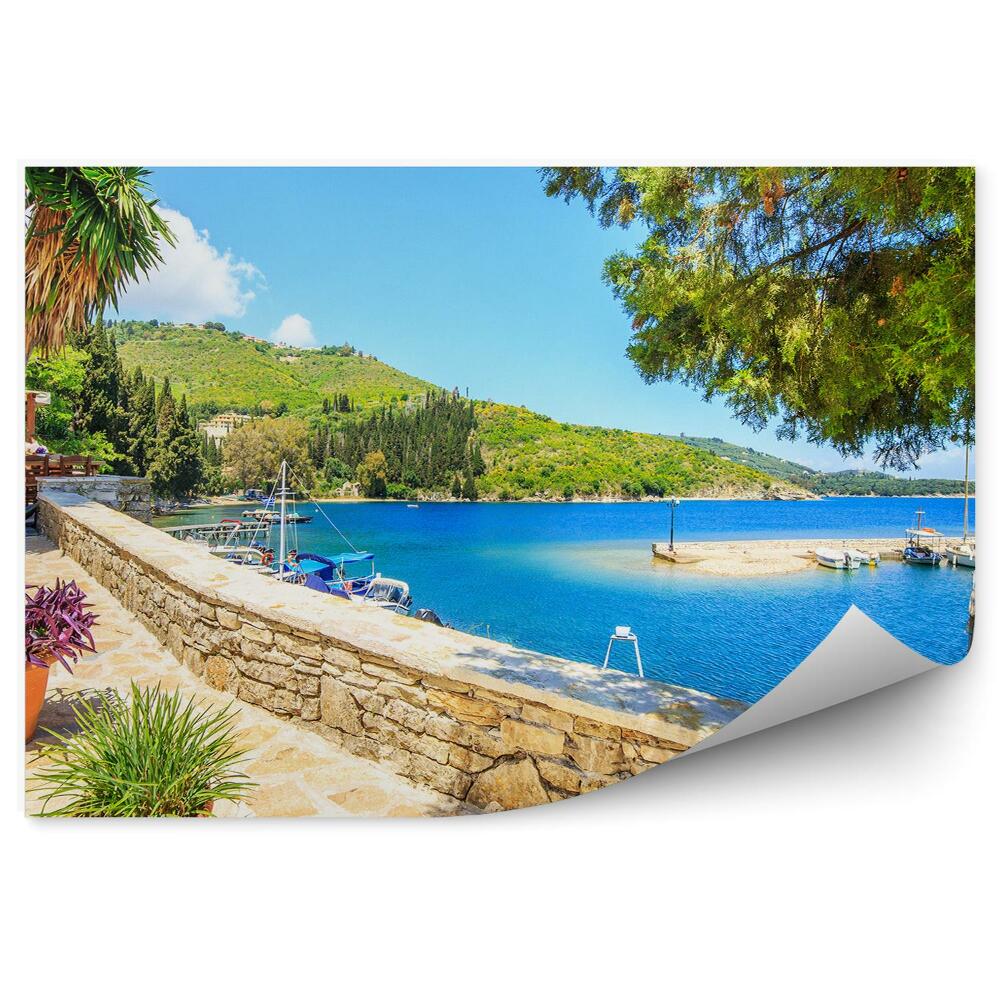 Fototapet Barci in portul corfu, grecia, natura, vegetatie