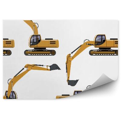 Fototapet Excavatoare de jucărie pe un fundal simplu