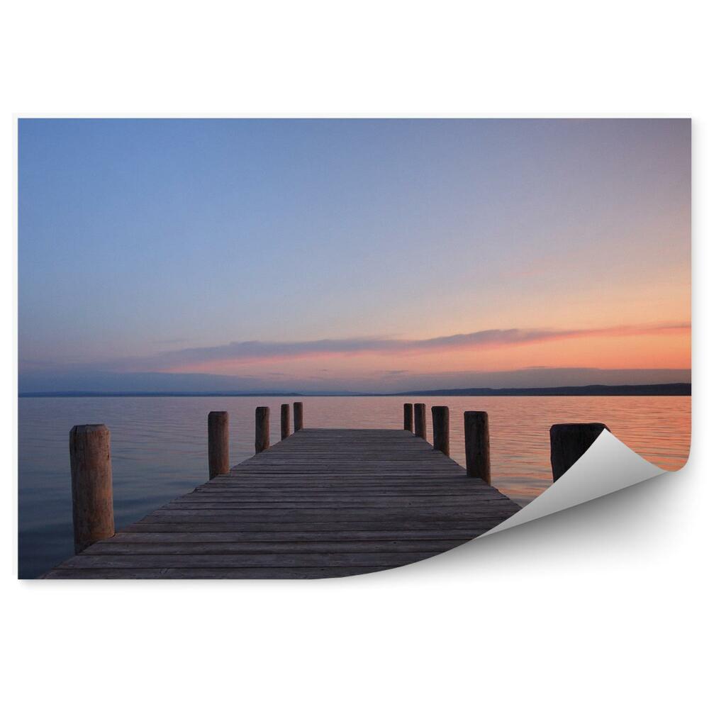 Fototapet pentru perete Apus De Soare Debarcader Yacht Nori Lac