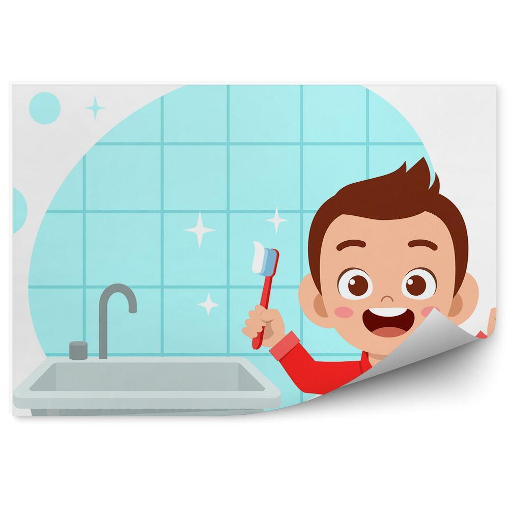 Fototapet Pasta de dinti periuta de dinti igiena baie