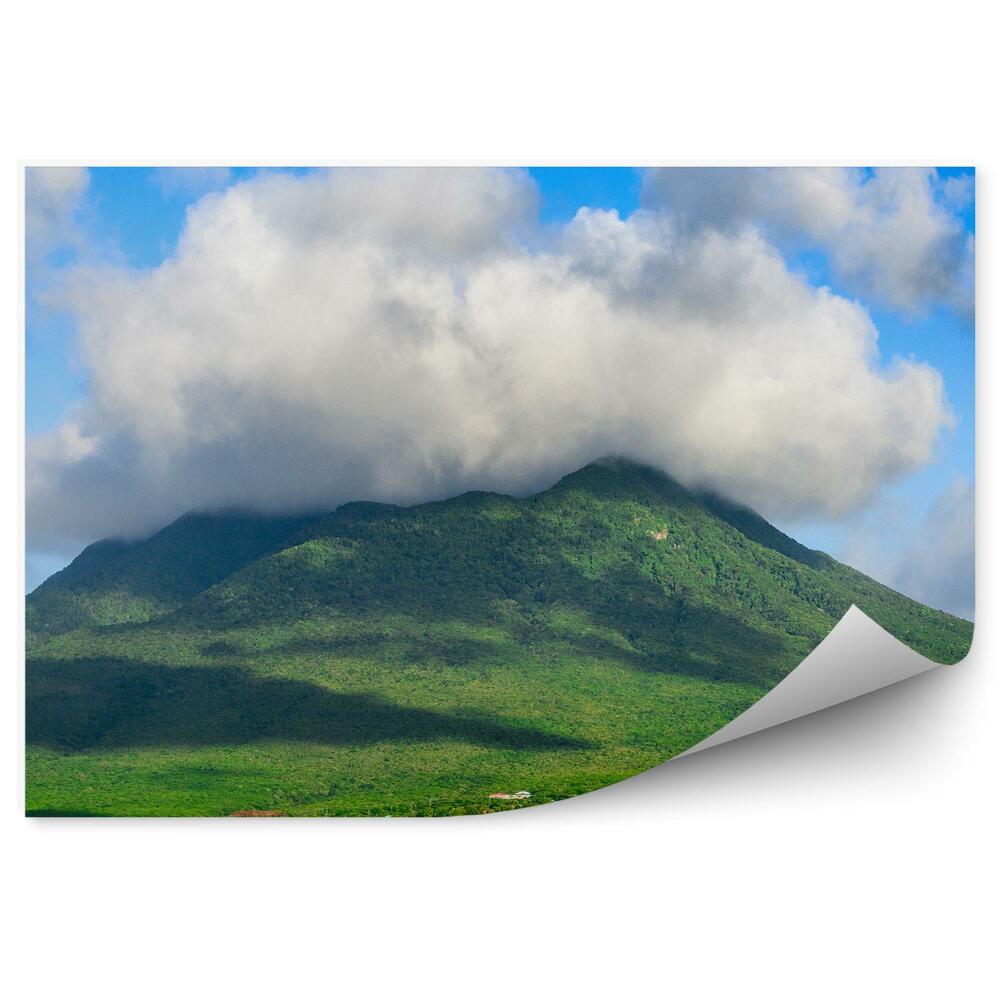 Fototapet pentru perete Vulcanul Nevis Din Saint Kitts Nevis Găzduiește Un Cuplu De Nave Lac