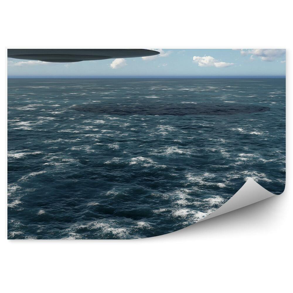 Decor fototapet 3D Ozn Navă Spațială Mare Cer Nori