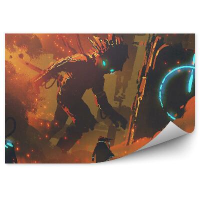 Fototapet vintage Om Fire Robot Gigant