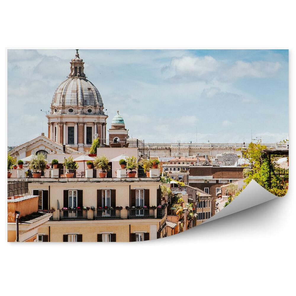 Fototapet perete Oraș, turiști, alee, plante, cer