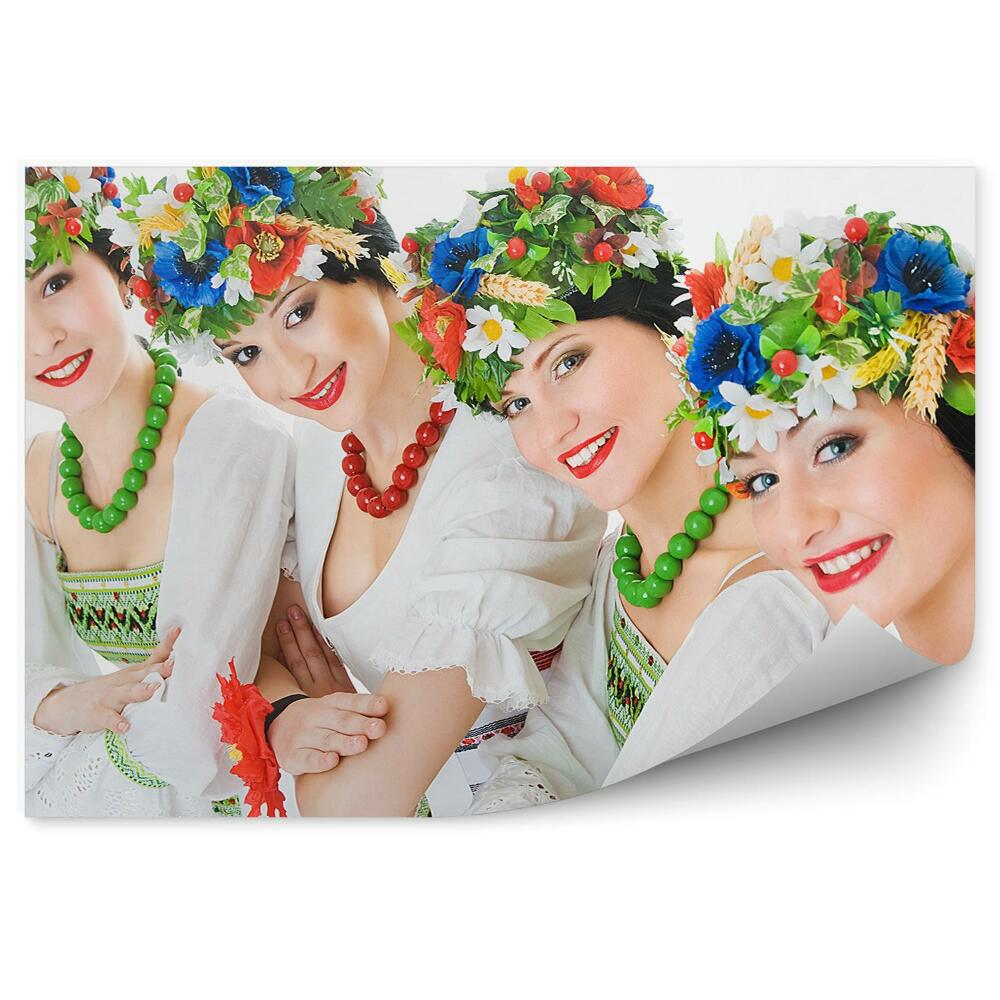 Decor fototapet Dansatori ucraineni cu flori și corali