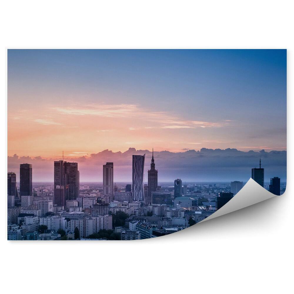 Fototapet pentru perete Palatul Culturii Și Științei Varșovia Zgârie-Nori Vedere Aeriană