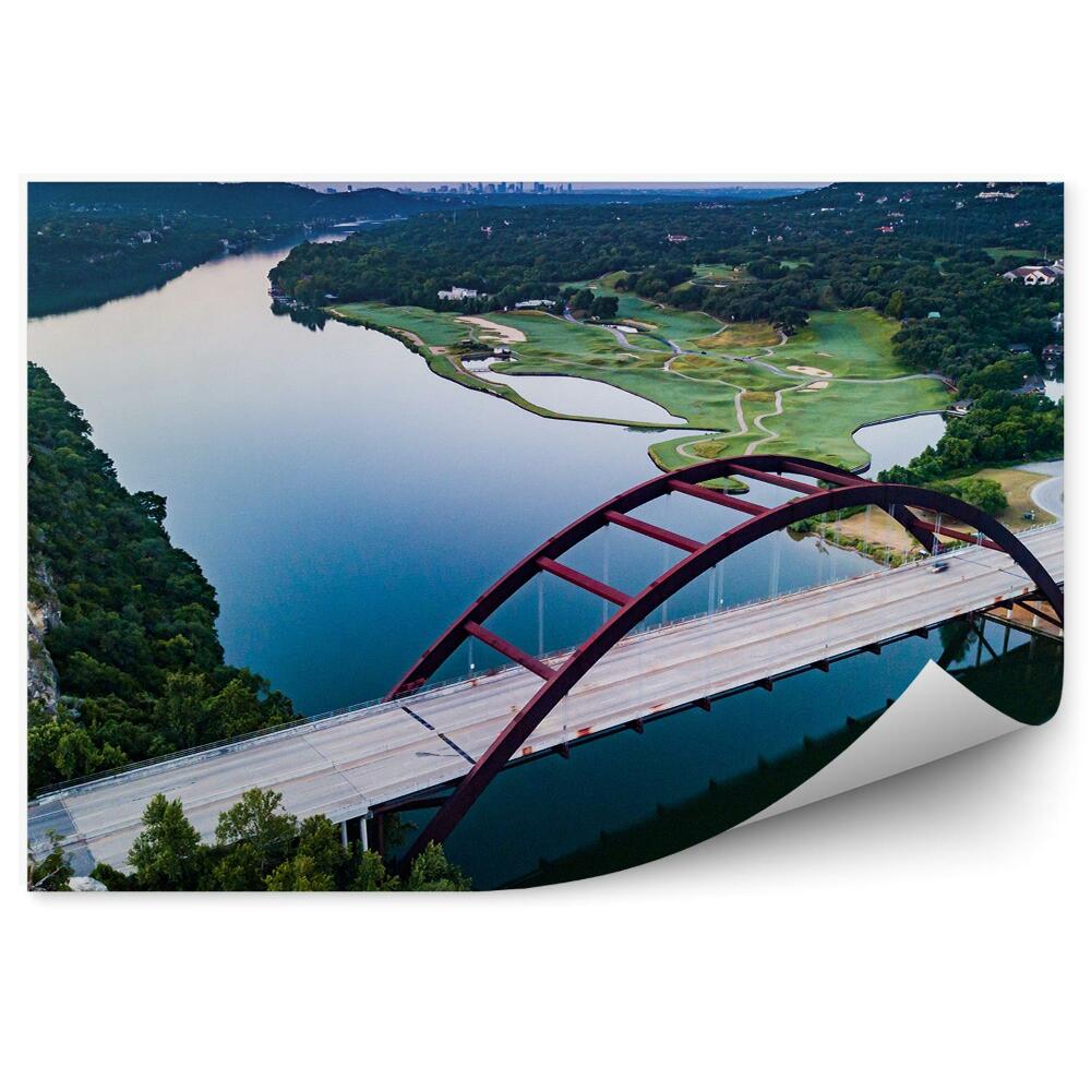 Fototapet perete peisaj natura pod roșu râu