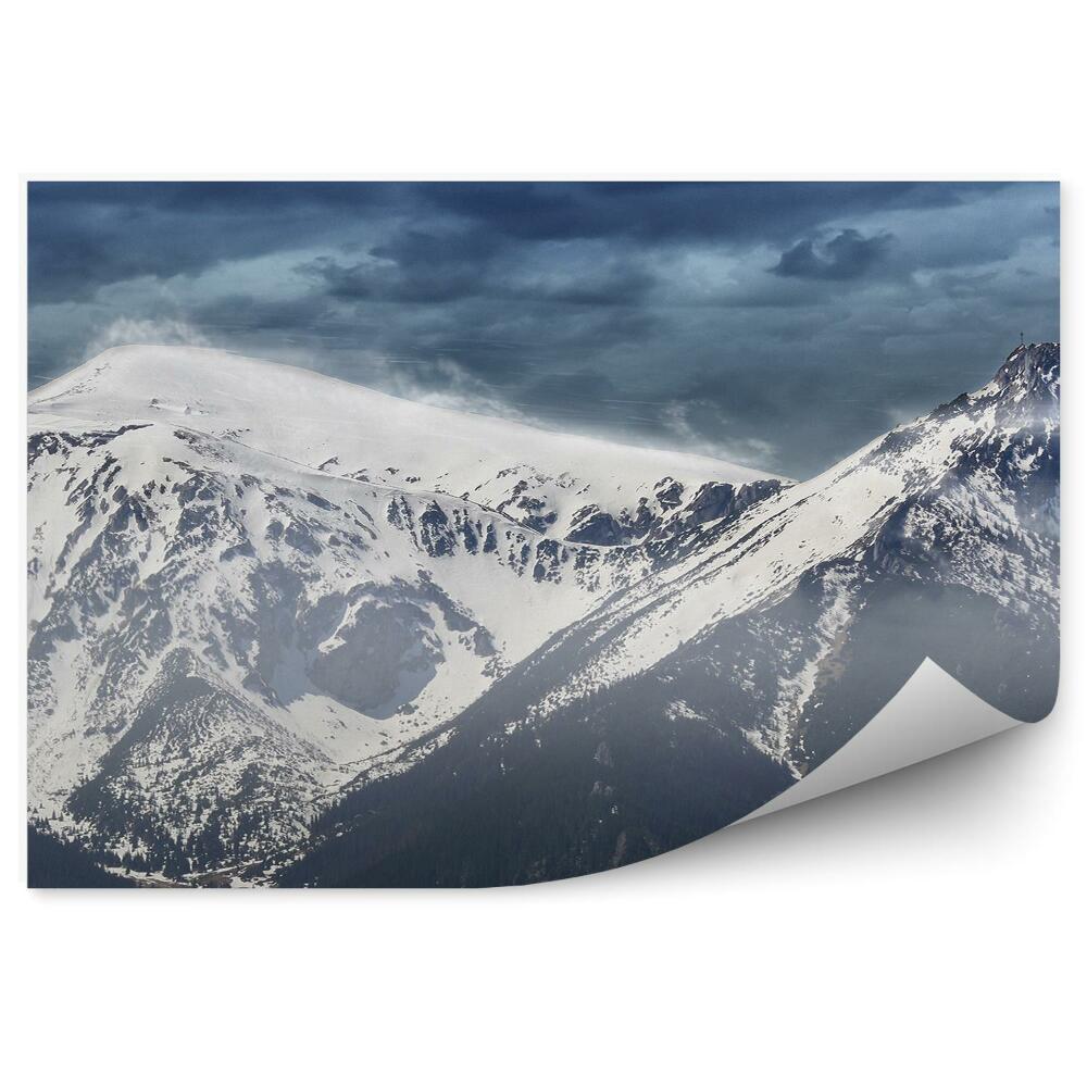 Fototapet Giewont Vârfuri De Zăpadă Cer Înnorat