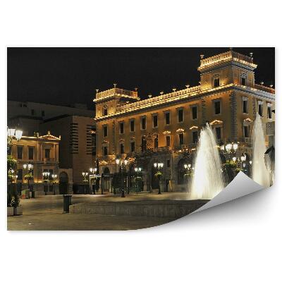 Fototapet Fântâna Din Piața Kotzia Din Atena Noaptea