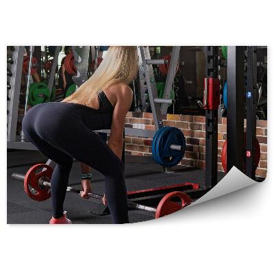 Decor fototapet Femei de gimnastică de ridicare a halterelor