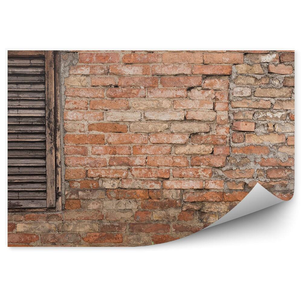 Fototapet pentru perete Zid Vechi De Cărămidă Și Oblon Din Lemn