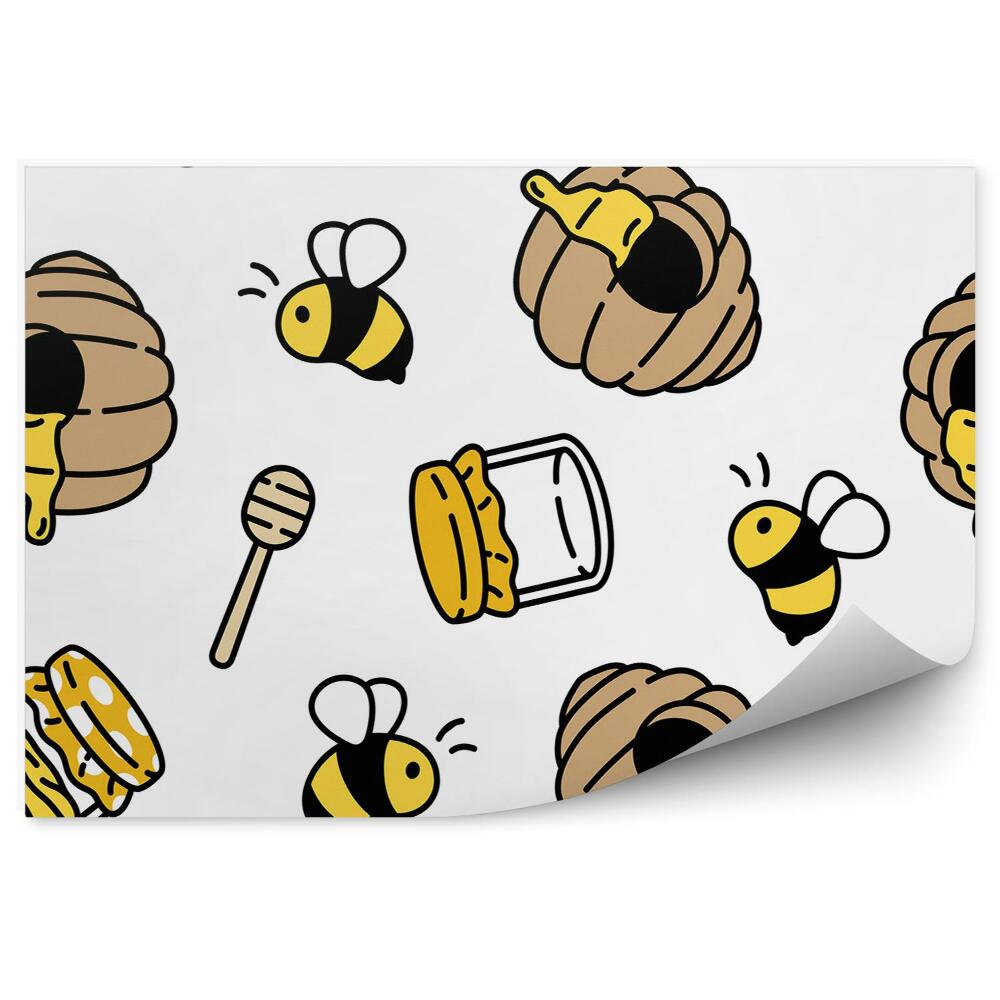 Fototapet Stupi de albine model fără sudură de miere