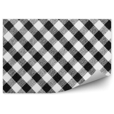 Decor fototapet Textura De Țesătură Cub În Carouri Alb-Negru
