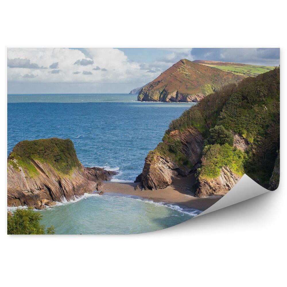 Fototapet vintage Roci naturale de plajă din Marea Britanie