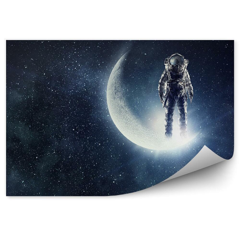 Fototapet vintage Stele Din Cer Astronaut În Semiluna