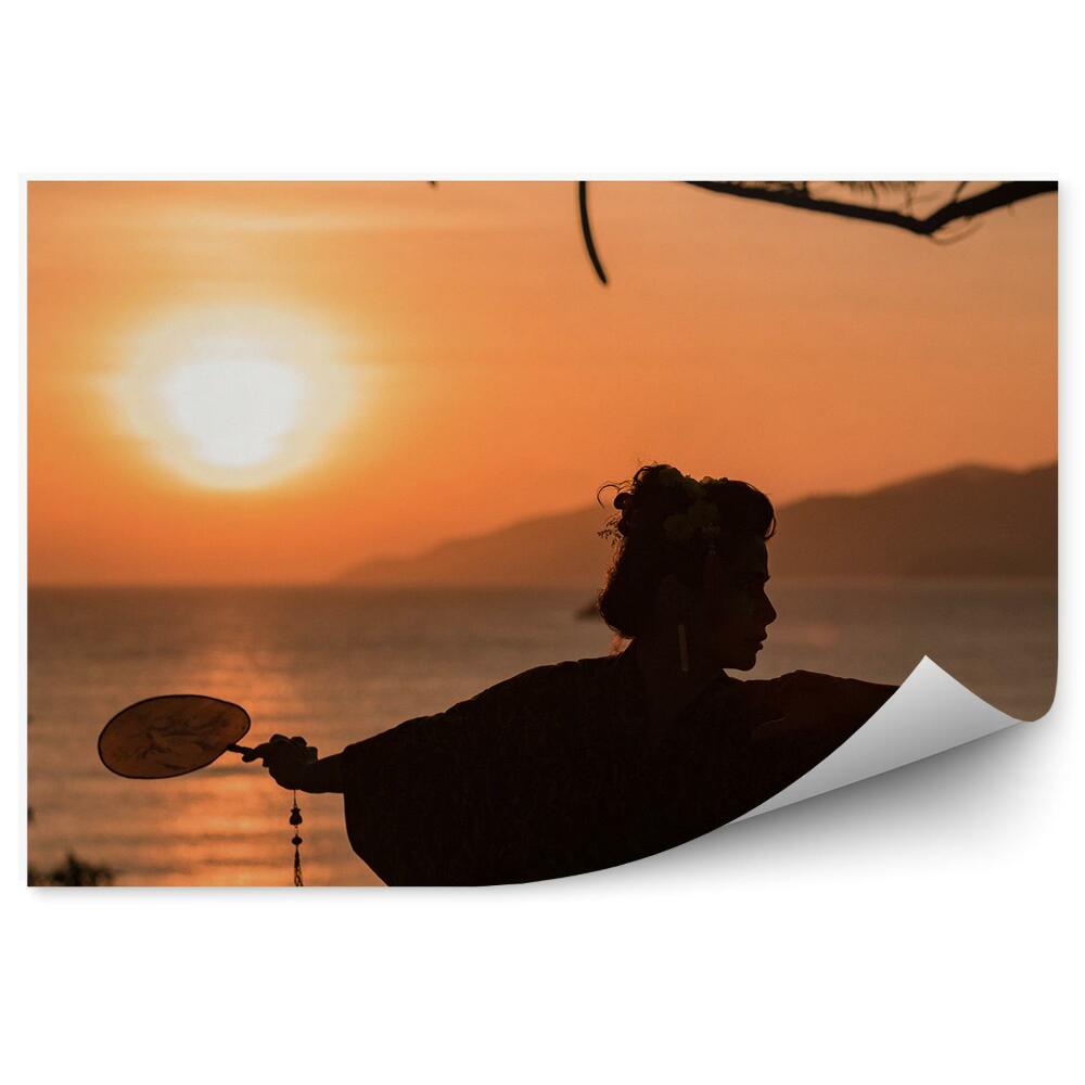 Decor fototapet Geisha dans kimono femeie apa natura