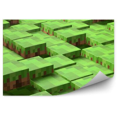 Decor fototapet Joc De Modele De Pământ Cu Cuburi De Pixeli