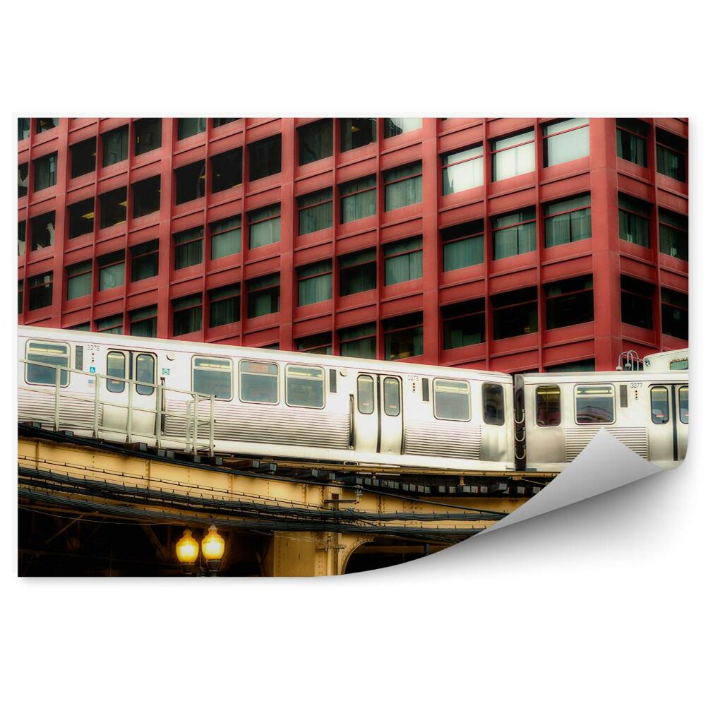 Fototapet Tren clădire ridicată transport urban